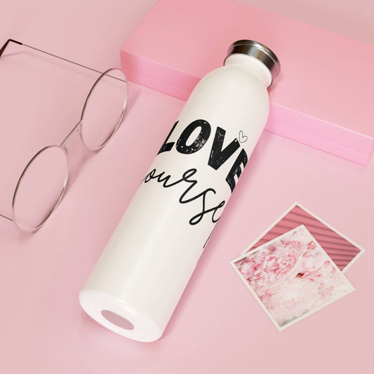 Slim Water Bottle | water bottle with motivational quote | pulse point store glassware