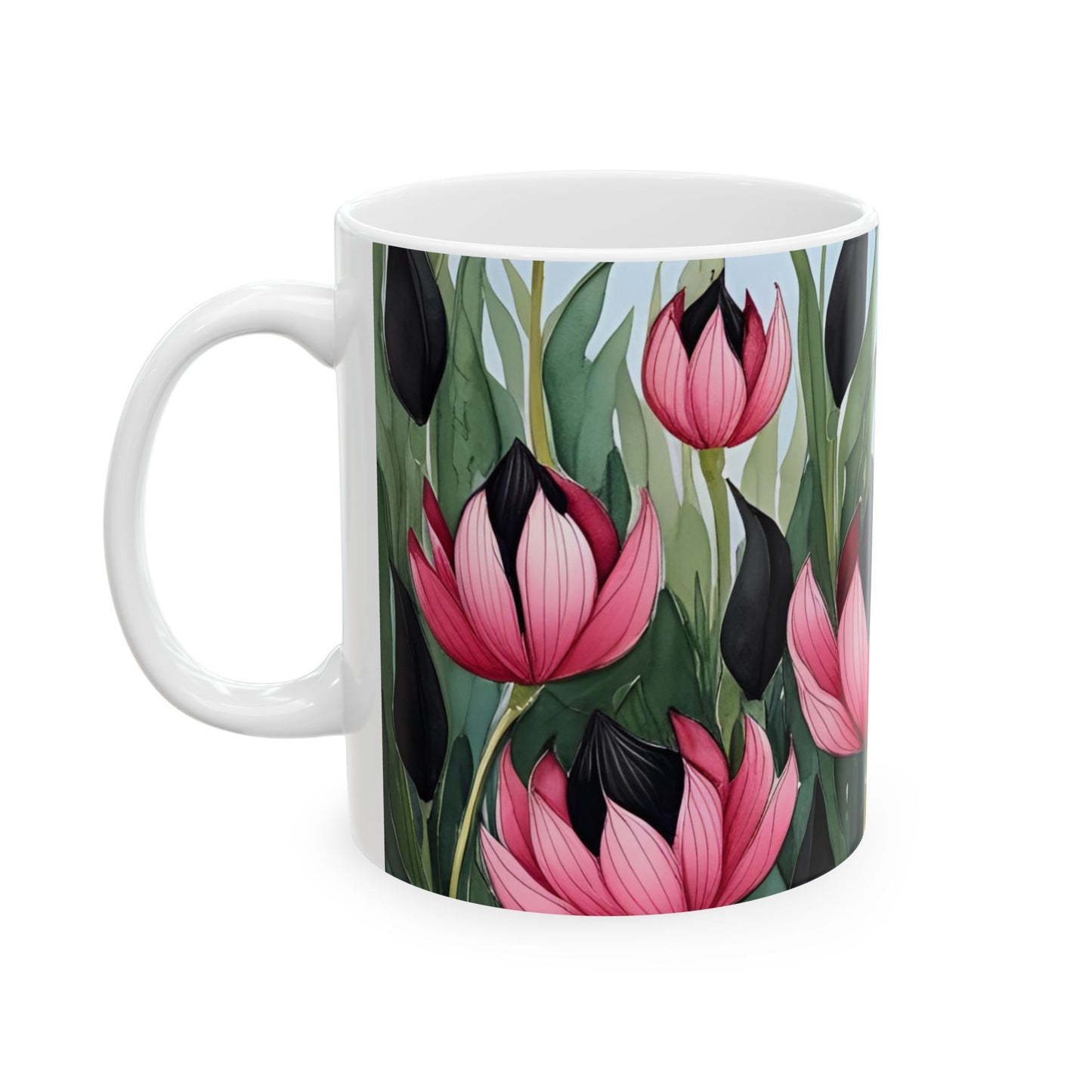 Botanical Floral Ceramic Mug - 11oz & 15oz - Perfect for Tea Lovers & Gift Giving