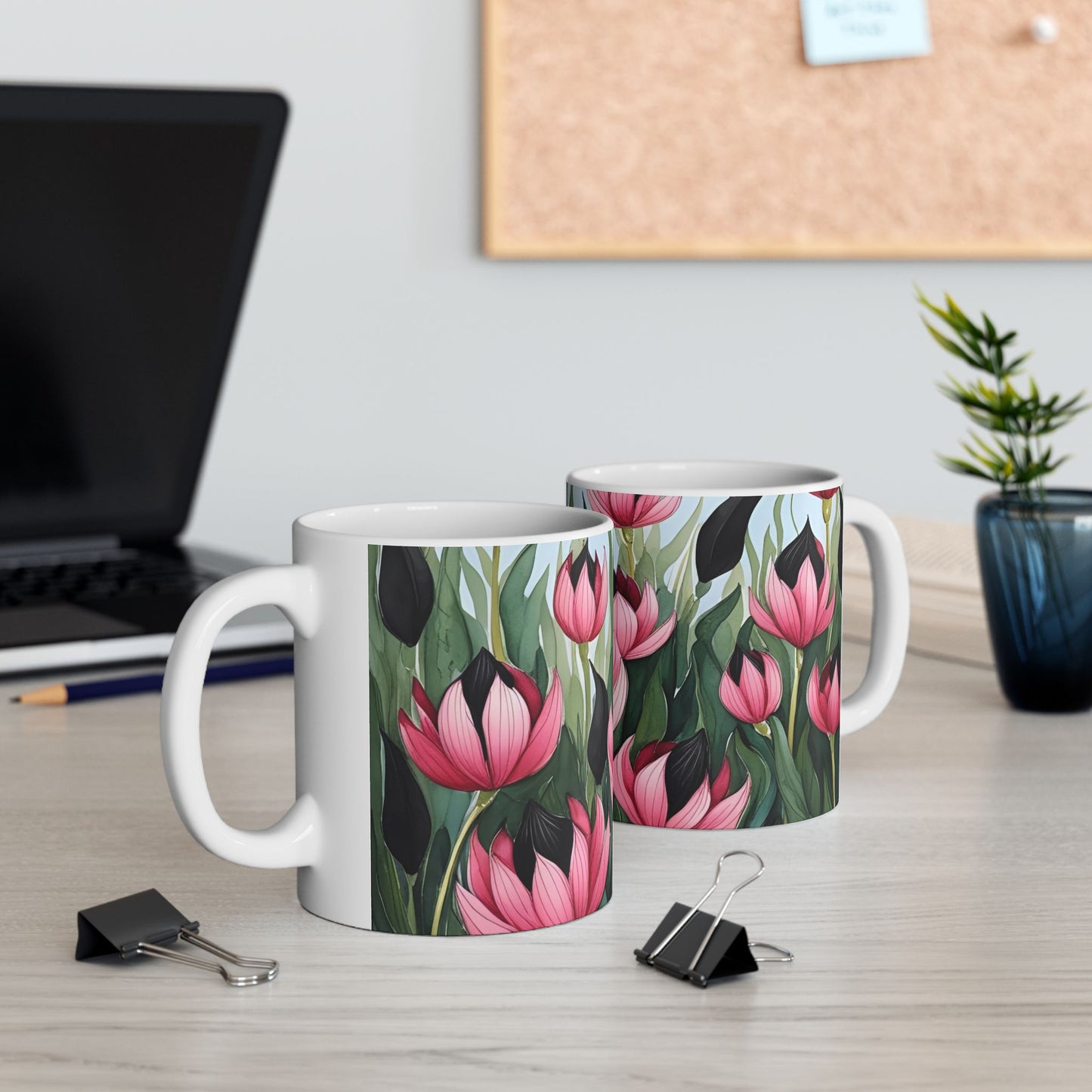 Botanical Floral Ceramic Mug - 11oz & 15oz - Perfect for Tea Lovers & Gift Giving