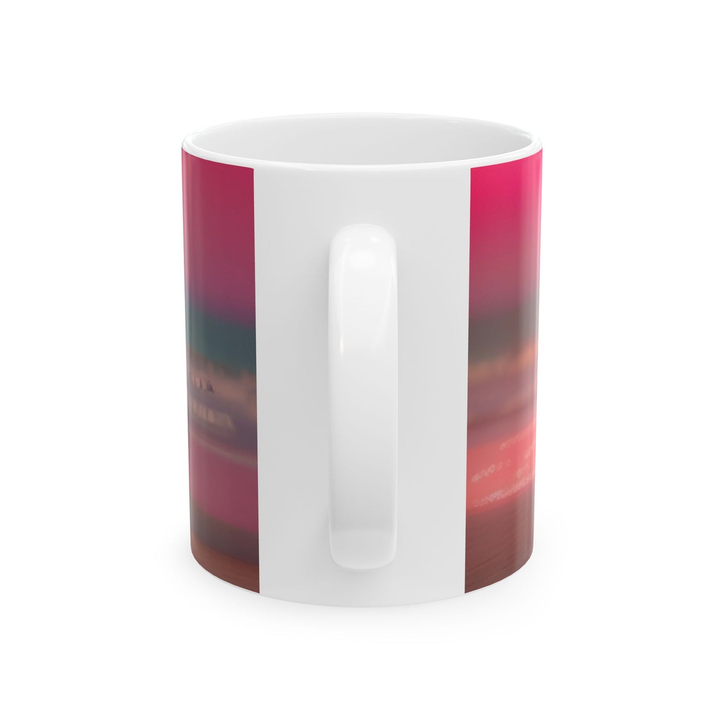 Serene Sunset Ceramic Mug - Inspirational Beach Design for Relaxation