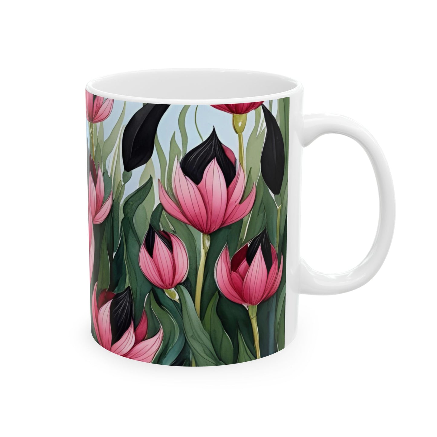 Botanical Floral Ceramic Mug - 11oz & 15oz - Perfect for Tea Lovers & Gift Giving