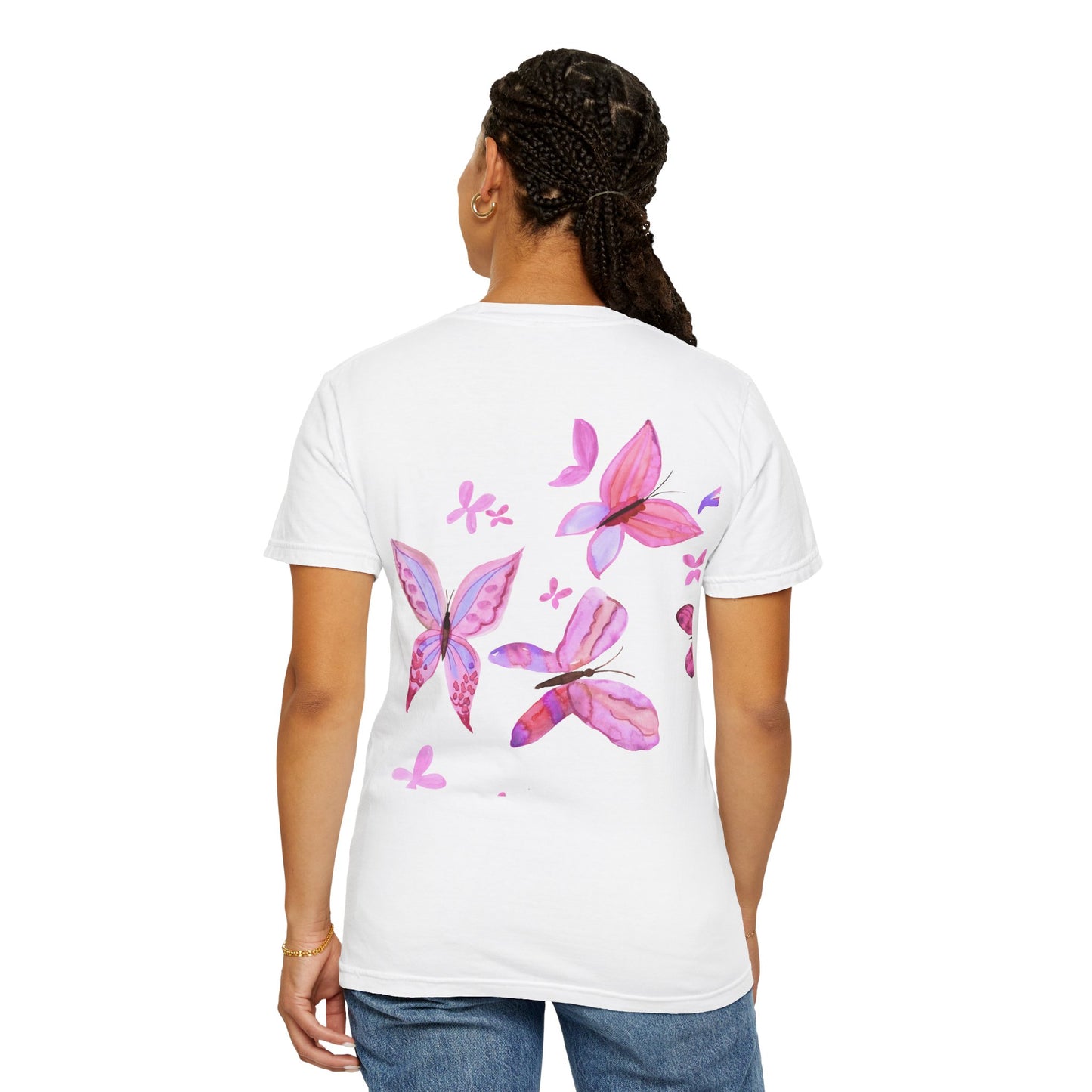 Unisex Garment-Dyed T-shirt with butterflies on the back |  best advice for you !