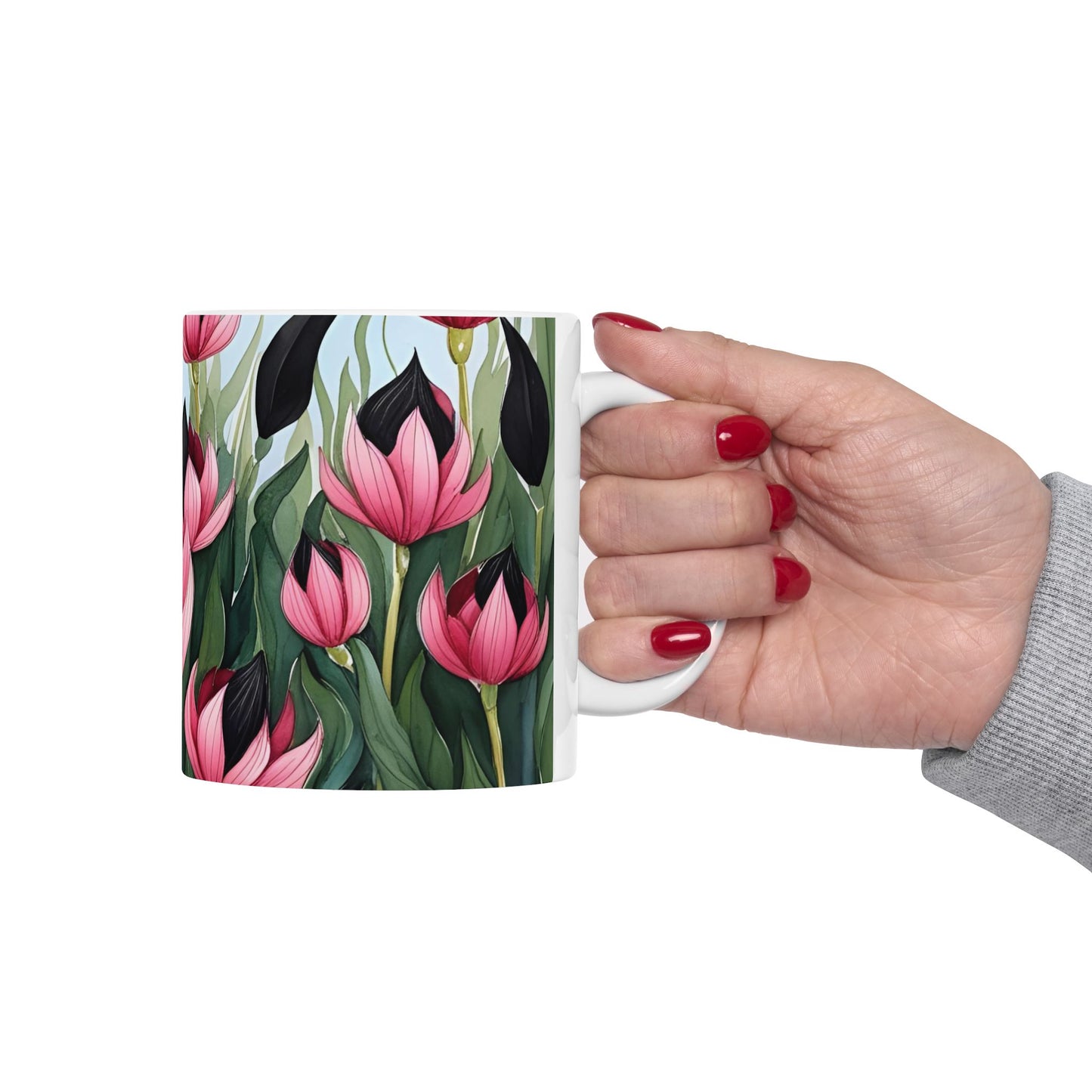 Botanical Floral Ceramic Mug - 11oz & 15oz - Perfect for Tea Lovers & Gift Giving