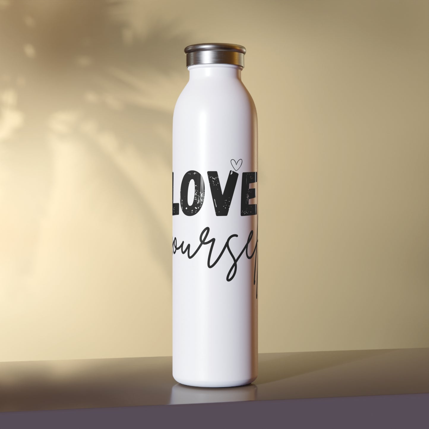 Slim Water Bottle | water bottle with motivational quote | pulse point store glassware