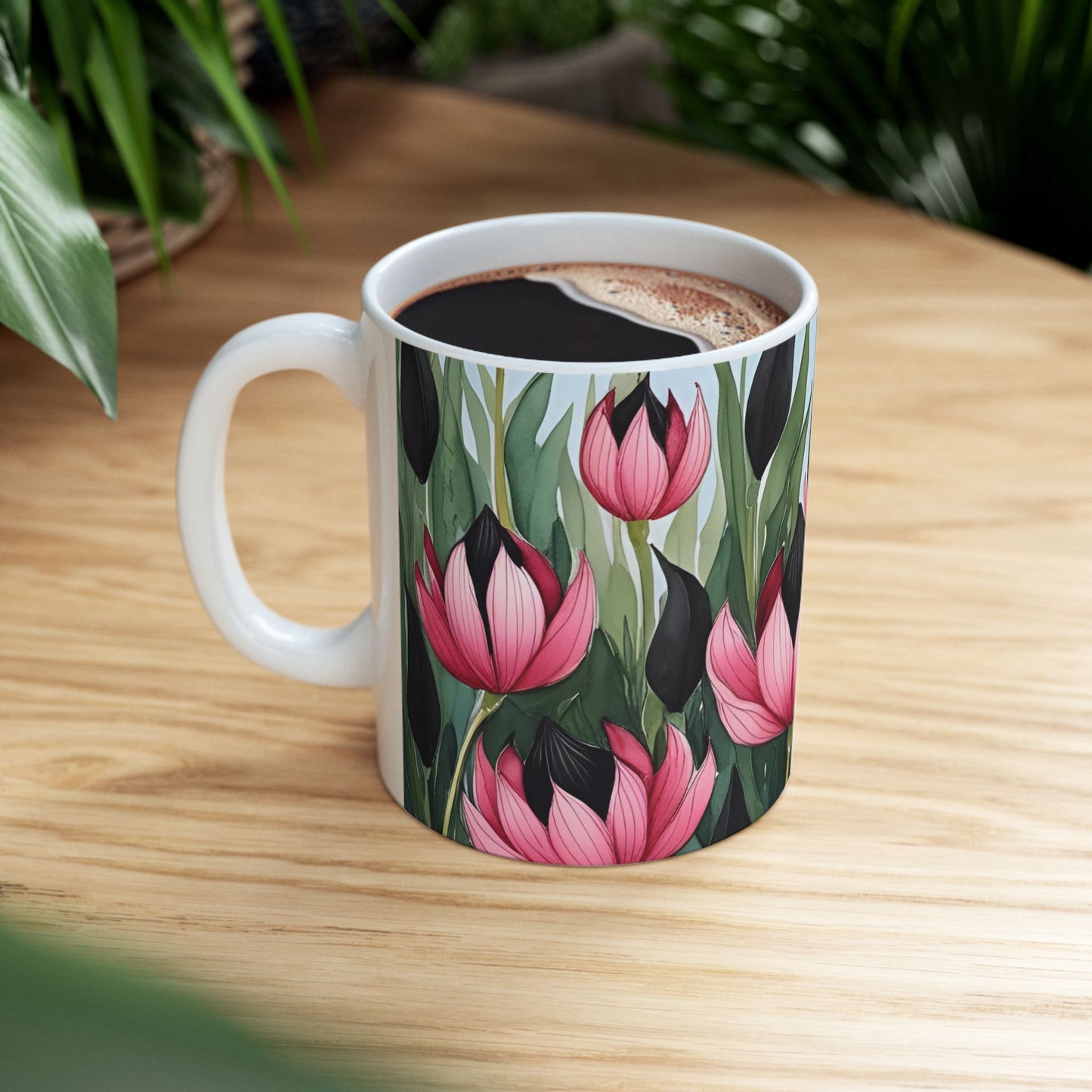 Botanical Floral Ceramic Mug - 11oz & 15oz - Perfect for Tea Lovers & Gift Giving