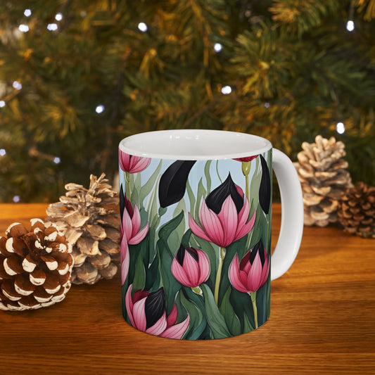 Botanical Floral Ceramic Mug - 11oz & 15oz - Perfect for Tea Lovers & Gift Giving