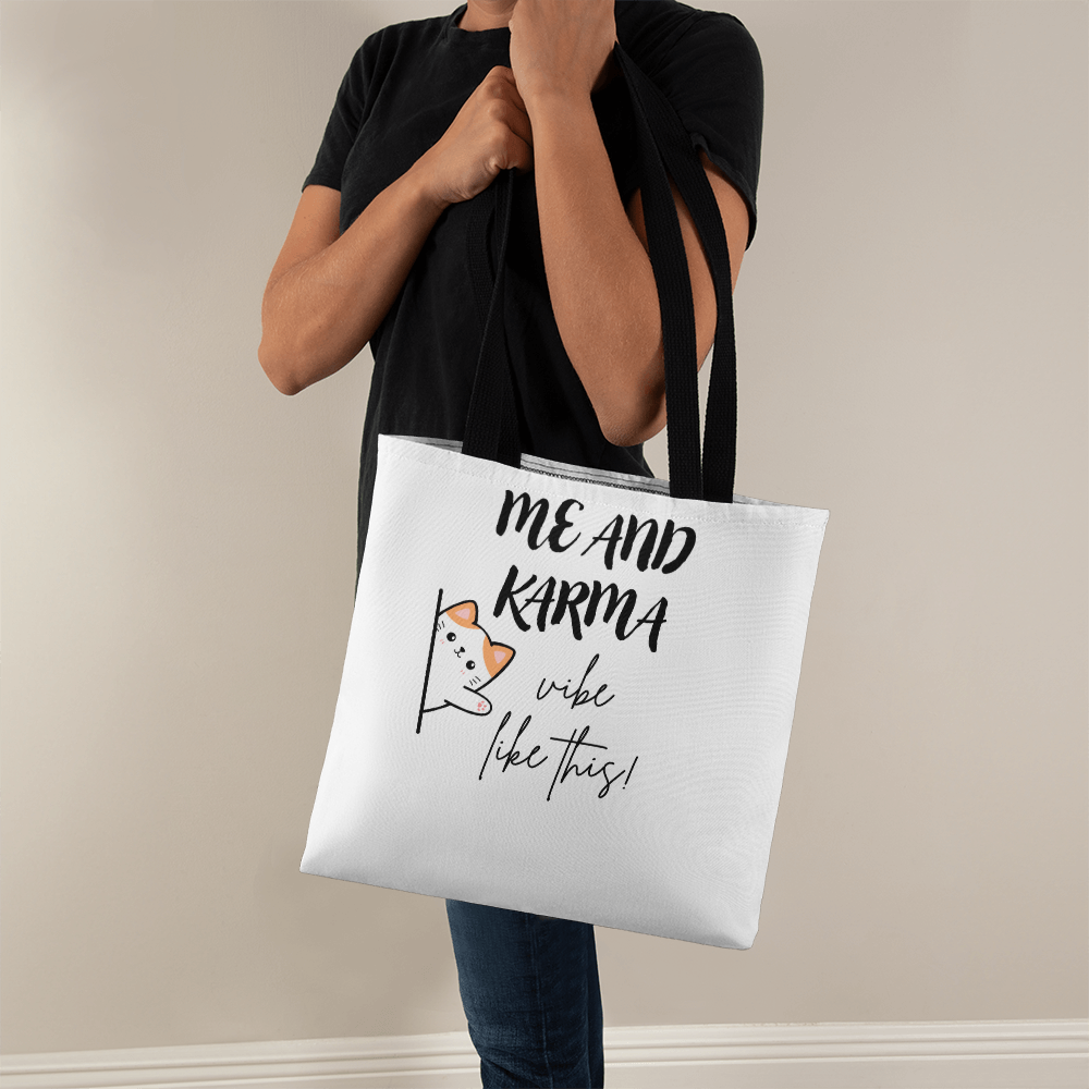 classic tote bag with  design karma | karma | vibe | tote bag