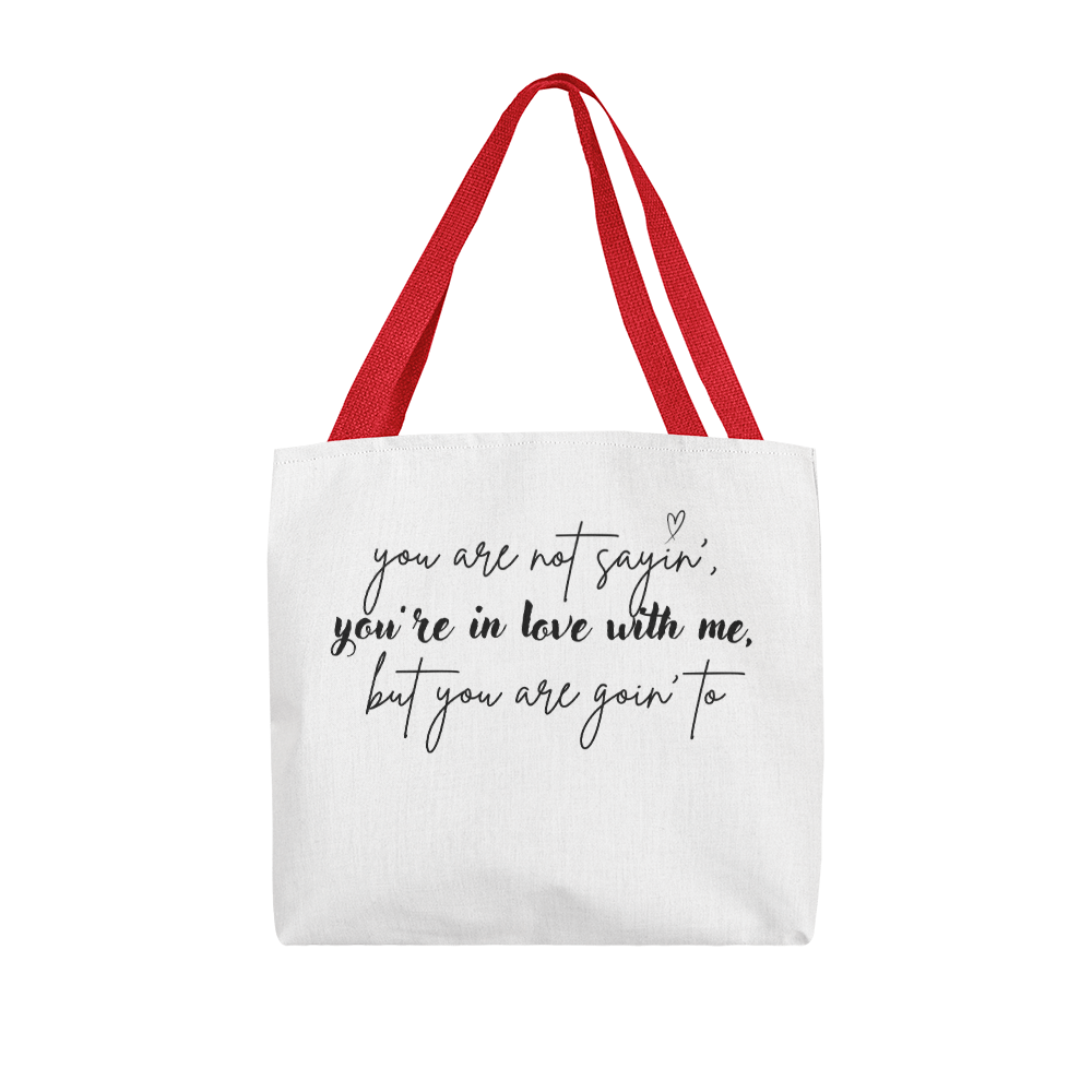 classic tote bag with love quote | lovers bag | bag with quote